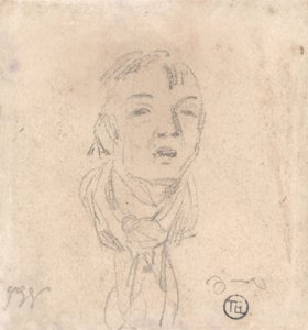 Head of a Man Wearing a Loose Scarf by James Ward